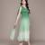 Green chiffon long dress
