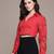 Red satin crop top