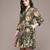 Olive printed velvet short dress