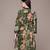Olive printed velvet short dress