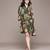 Olive printed velvet short dress