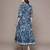 Blue printed cotton blend dress