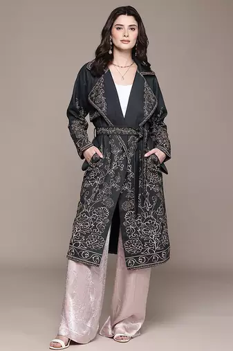 Black Embroidered Viscose Jacket