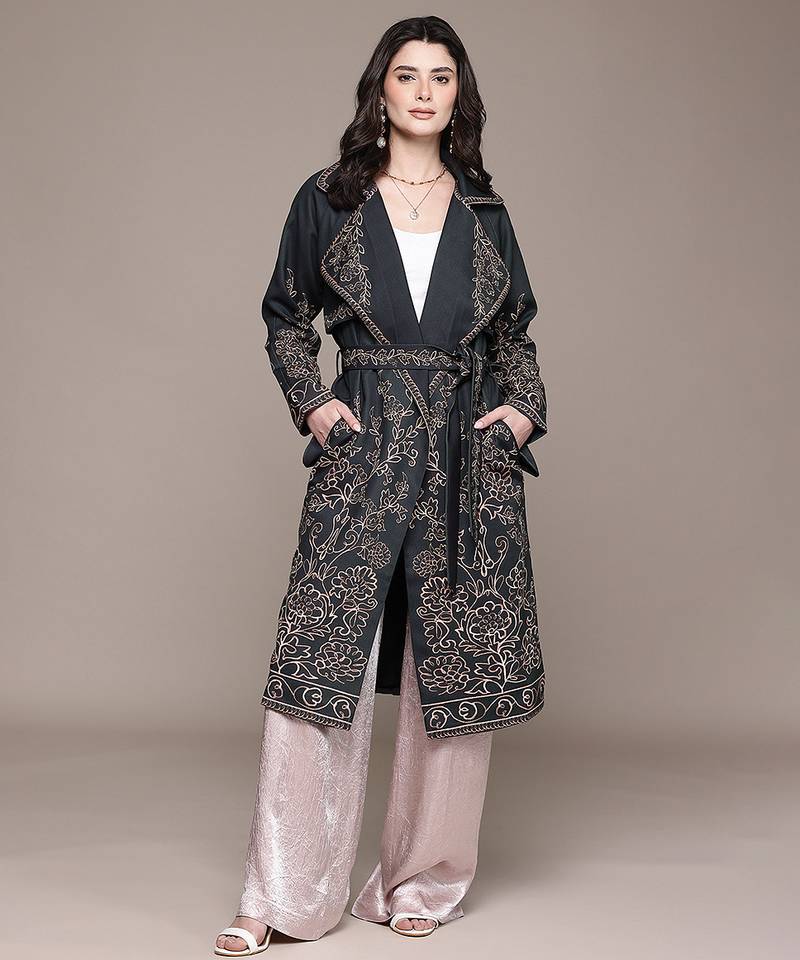 Black Embroidered Viscose Jacket