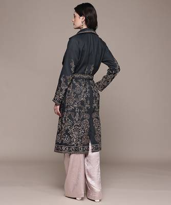 Black Embroidered Viscose Jacket 3