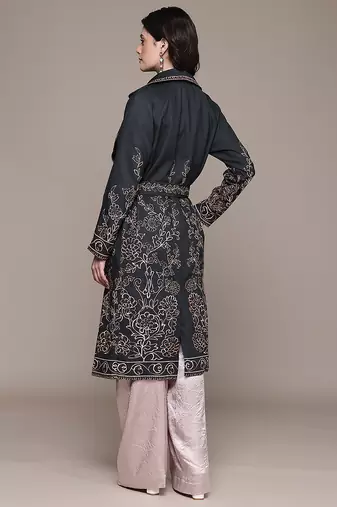 Black Embroidered Viscose Jacket