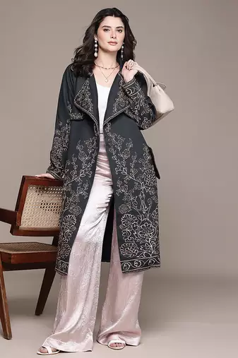 Black Embroidered Viscose Jacket
