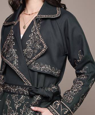 Black Embroidered Viscose Jacket 5