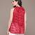 Red Patterned satin top