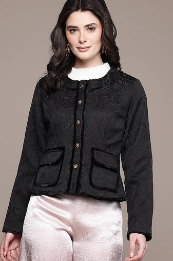 Black Embroidered Viscose Jacket