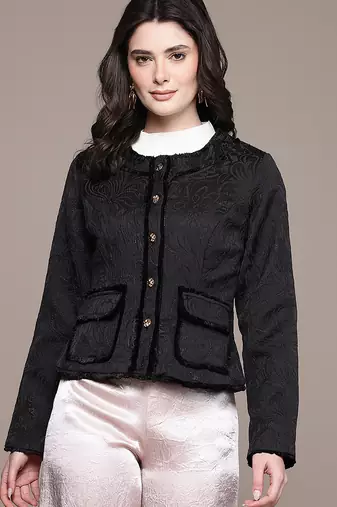Black Embroidered Viscose Jacket