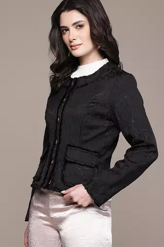 Black Embroidered Viscose Jacket