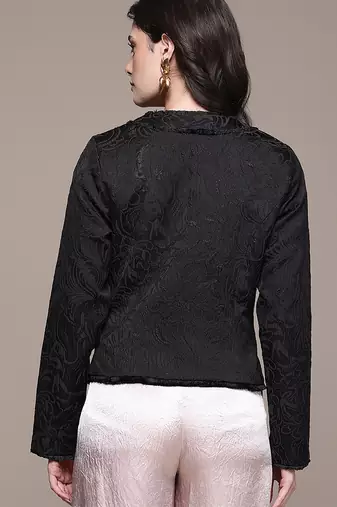 Black Embroidered Viscose Jacket