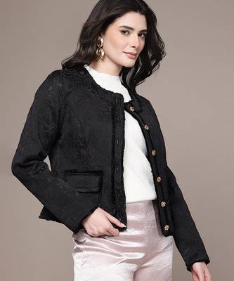 Black Embroidered Viscose Jacket 4