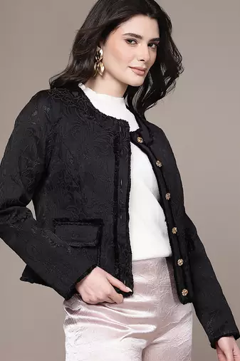Black Embroidered Viscose Jacket