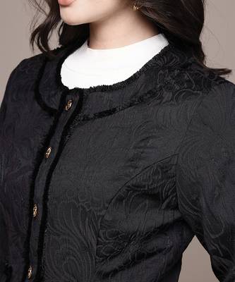 Black Embroidered Viscose Jacket 5