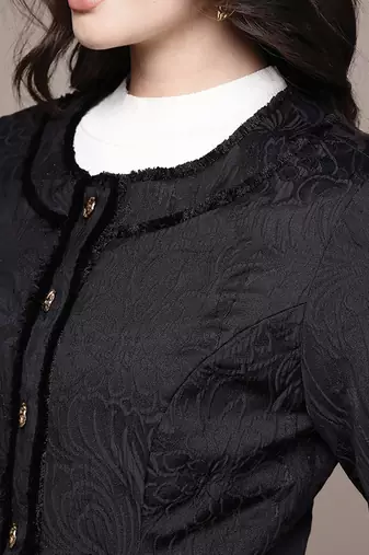 Black Embroidered Viscose Jacket