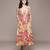 Peach printed linen dress