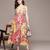 Peach printed linen dress