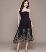 Black embroidered organza dress