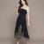 Black embroidered organza dress