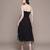 Black embroidered organza dress