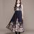 Black printed cotton blend gown