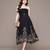 Black embroidered organza dress