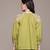 Green embroidered cotton blend top