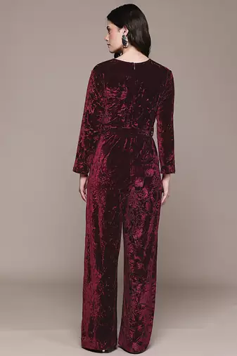 Maroon velvet jumpsuit