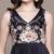 Black printed cotton blend gown