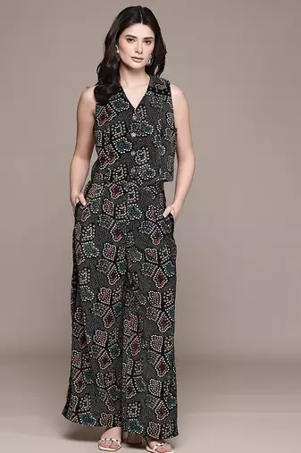 Black Printed Viscose Co Ord Set