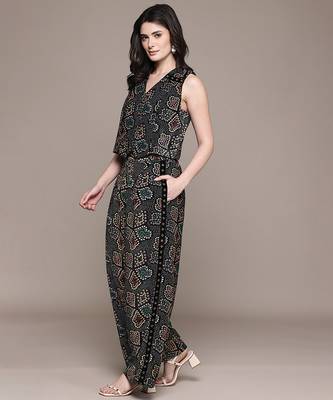 Black Printed Viscose Co Ord Set 2