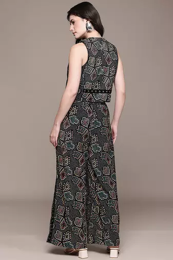Black Printed Viscose Co Ord Set