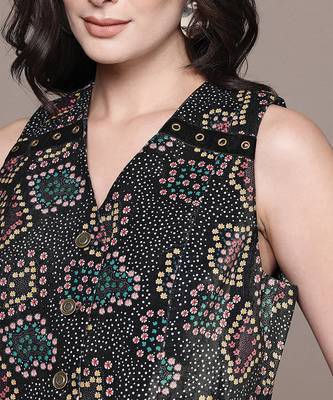 Black Printed Viscose Co Ord Set 5