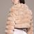 Beige faux fur crop jacket
