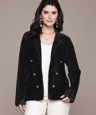 Black nylon knitted jacket 1