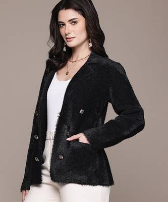 Black nylon knitted jacket 2