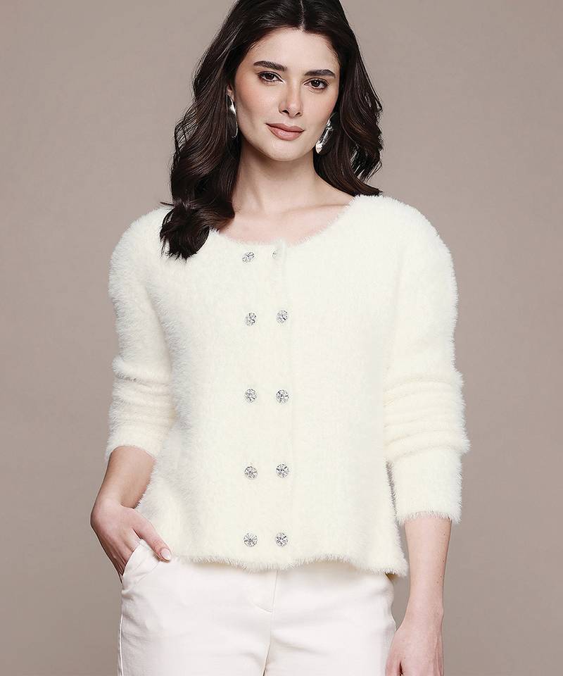 White nylon sweater