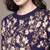Navy blue printed nylon sweater