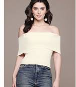 White Viscose off shoulder top