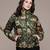 Olive printed velvet jacket