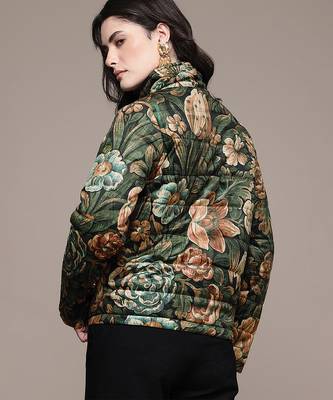 Olive printed velvet jacket 3