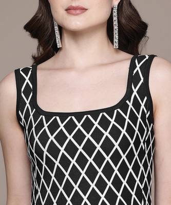 Black Viscose short dress 5