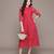 Red embroidered Viscose dress