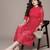 Red embroidered Viscose dress