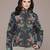 Black printed poly taffeta jacket