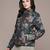 Black printed poly taffeta jacket
