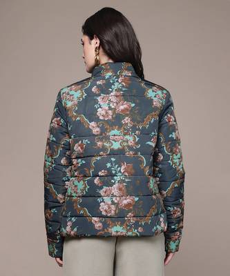 Black printed poly taffeta jacket 3