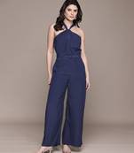 Navy blue crepe jumpsuit